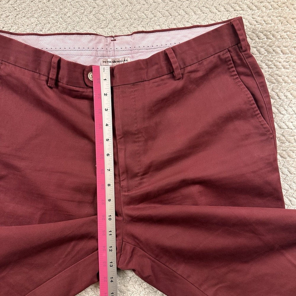 Peter Millar Dress Pants Men's 36x36 Pima Cotton Maroon Chino Office luxury golf - Picture 8 of 15
